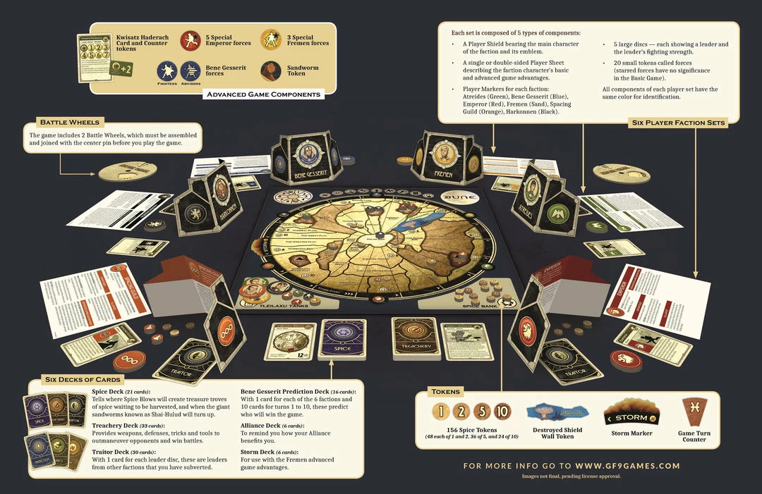 Gale Force Nine Strategy Games Dune Boardgame
