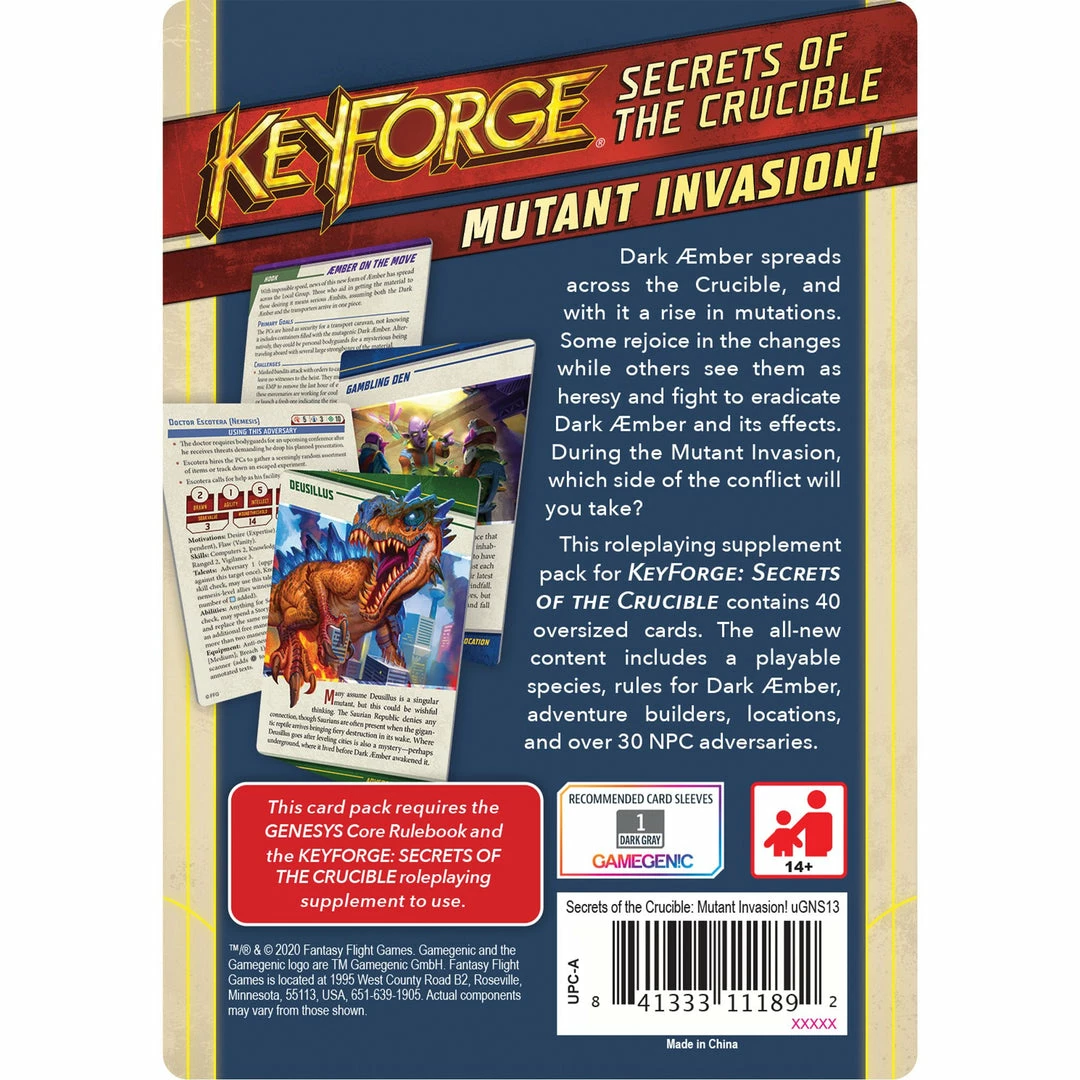 Fantasy Flight Games Genesys Mutant Invasion Card Pack