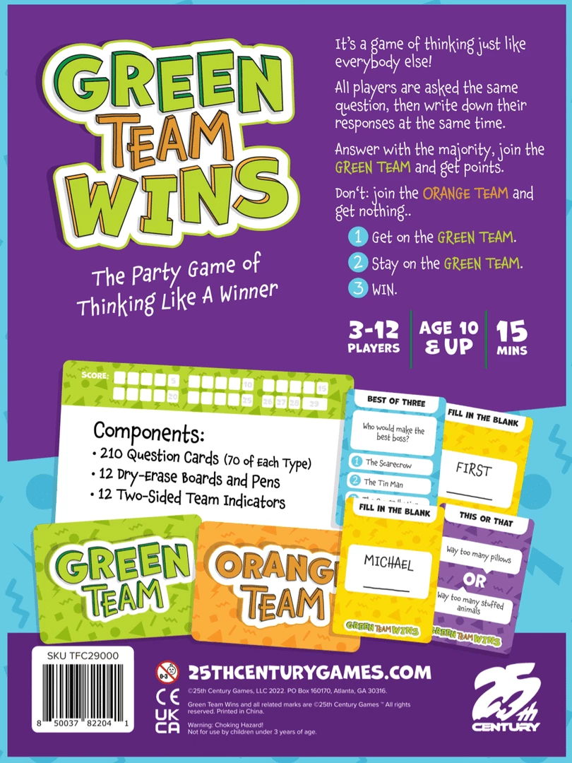 25th Century Games Family Games Green Team Wins