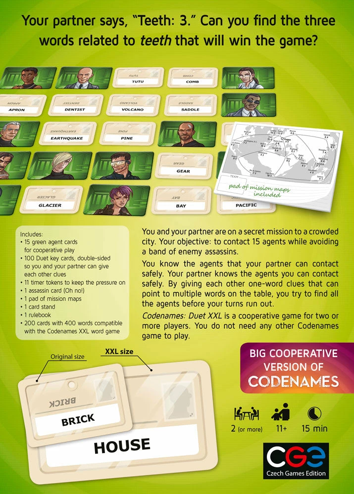 Czech Games Codenames Duet XXL Version
